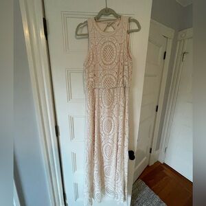 Off White Lace Eliza J Maxi Dress